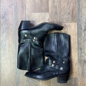 Father & Son Black Western Cowboy Boots Vintage